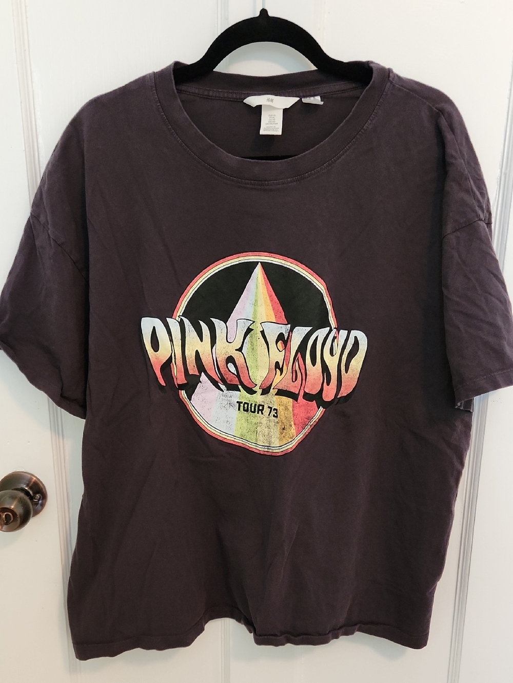 H&M Faded Grey Cotton Crew Neck Tee - XL